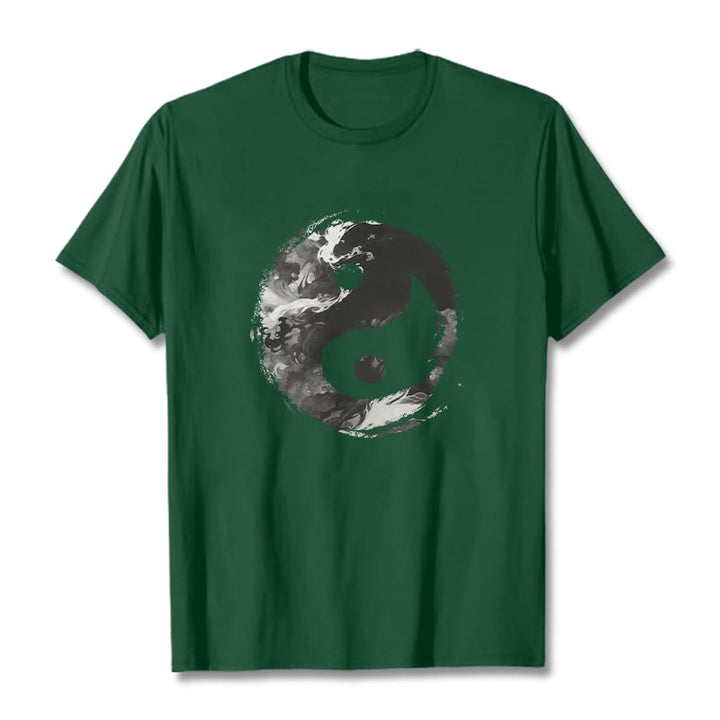 Buddha Stones Yin Yang Cotton Tee T-shirt - ForestGreen - 2XL - image 8