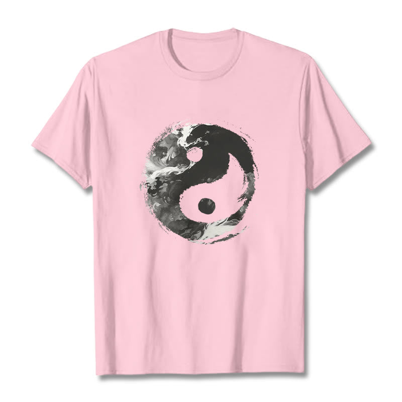 Buddha Stones Yin Yang Cotton Tee T-shirt - LightPink - 2XL - image 18