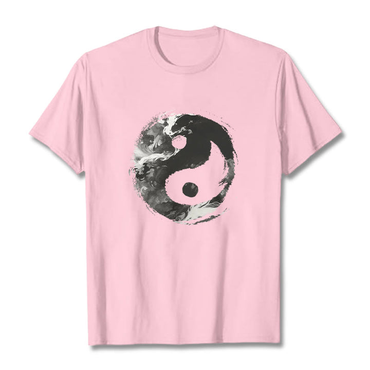 Buddha Stones Yin Yang Cotton Tee T-shirt - LightPink - 2XL - image 18