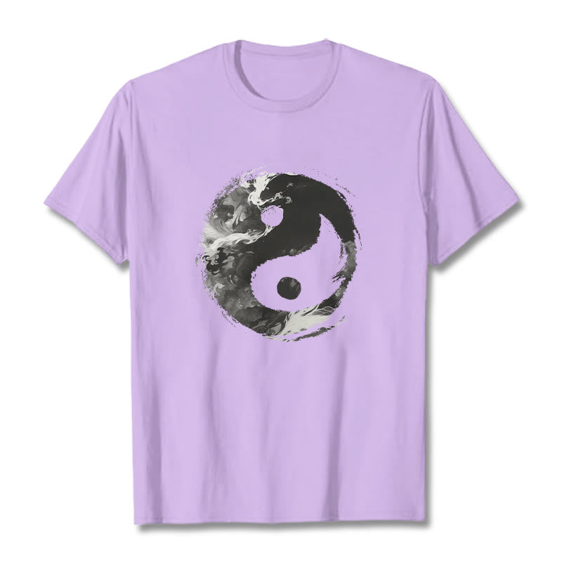 Buddha Stones Yin Yang Cotton Tee T-shirt - Plum - 2XL - image 16