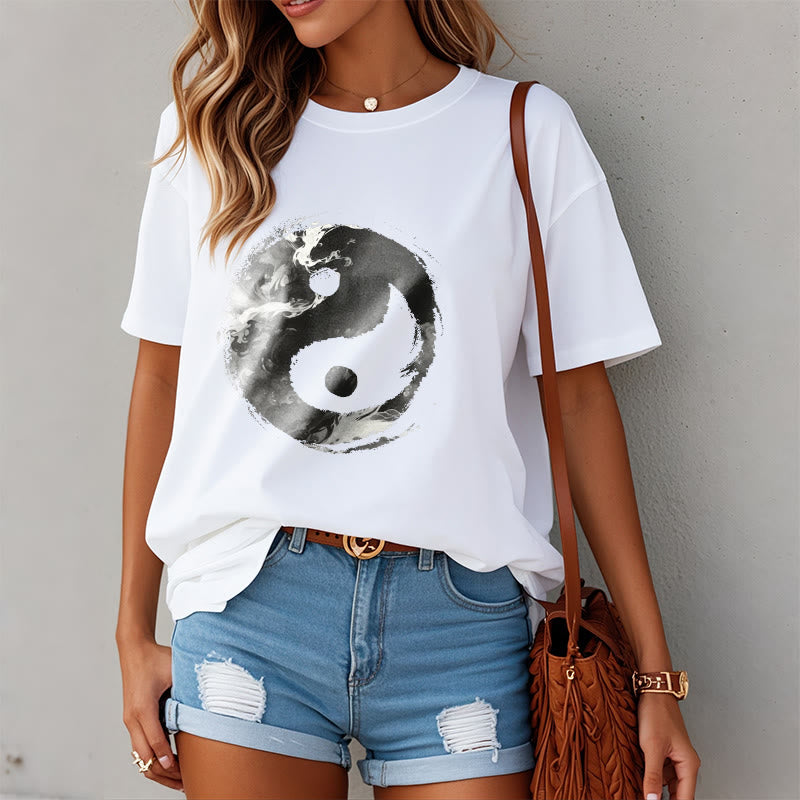 Buddha Stones Yin Yang Cotton Tee T-shirt - image 1