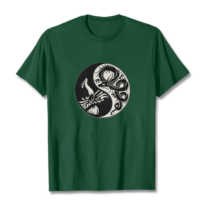 Buddha Stones Phoenix Yin Yang Cotton Tee T-shirt - ForestGreen - 2XL - image 8