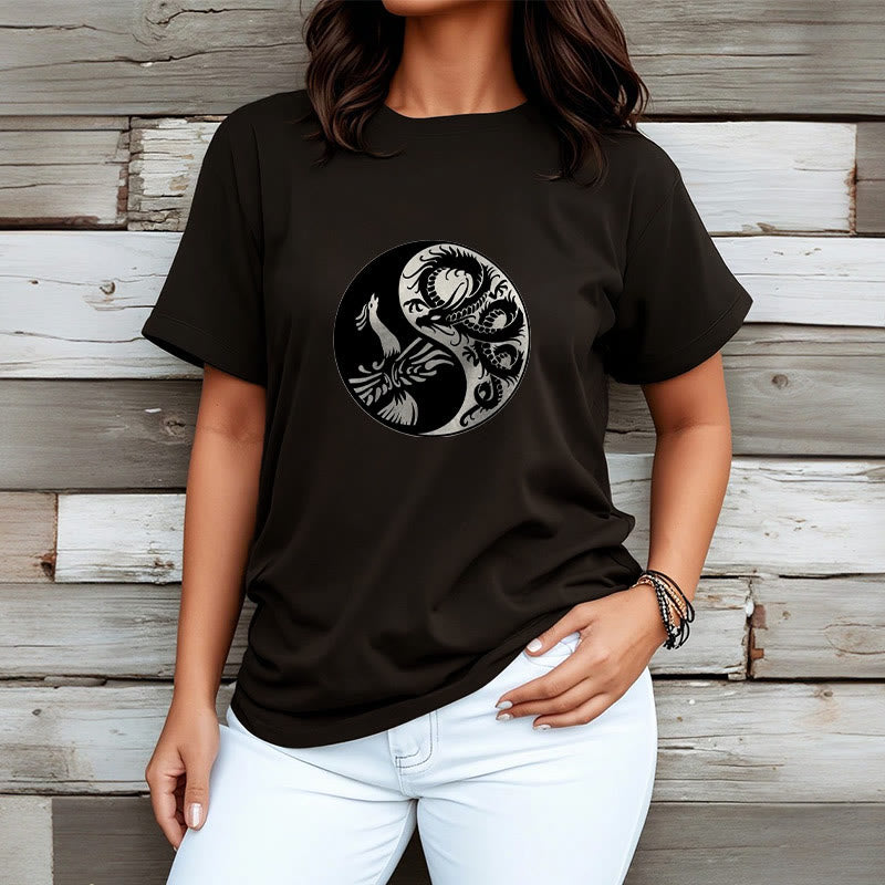 Buddha Stones Phoenix Yin Yang Cotton Tee T-shirt - image 1