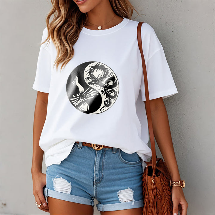 Buddha Stones Phoenix Yin Yang Cotton Tee T-shirt - image 6
