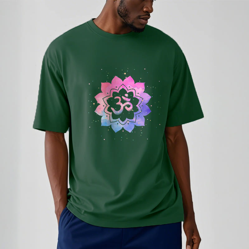 Buddha Stones Om Colorful Lotus Cotton Tee T-shirt - image 17