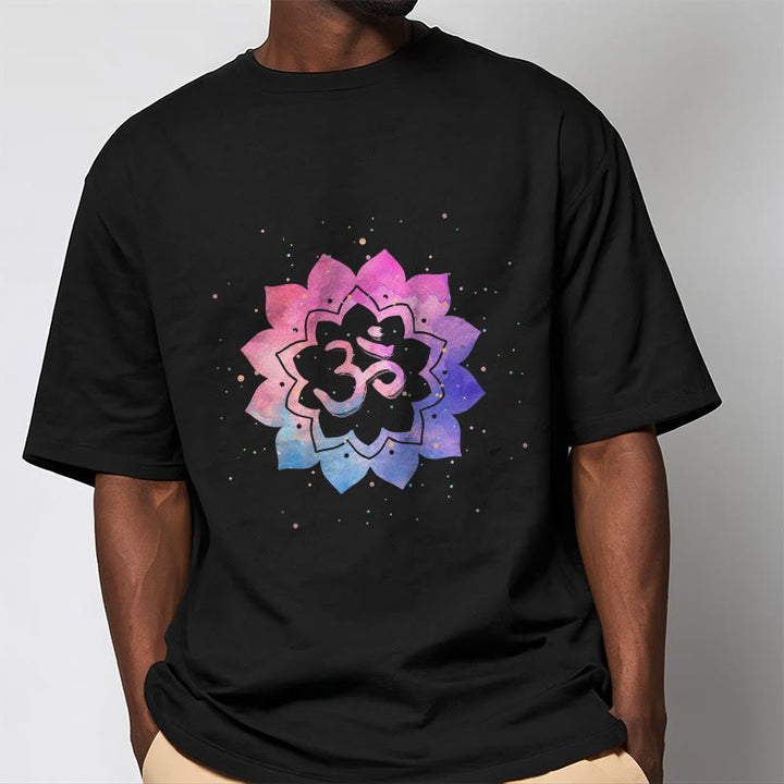 Buddha Stones Om Colorful Lotus Cotton Tee T-shirt - image 6