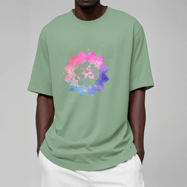 Buddha Stones Om Colorful Lotus Cotton Tee T-shirt - image 19