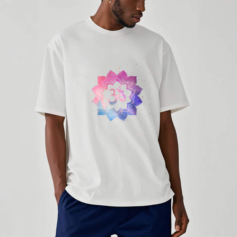 Buddha Stones Om Colorful Lotus Cotton Tee T-shirt - image 2