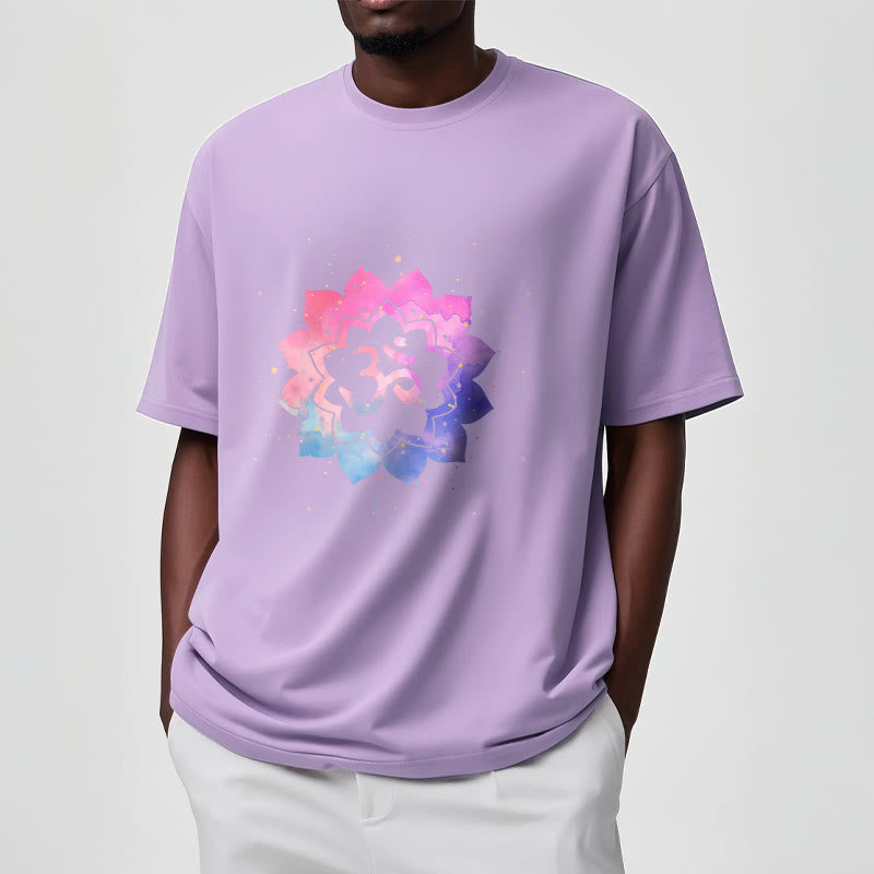 Buddha Stones Om Colorful Lotus Cotton Tee T-shirt - image 9