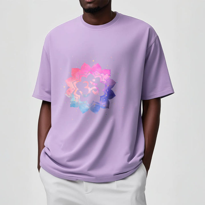 Buddha Stones Om Colorful Lotus Cotton Tee T-shirt - image 9
