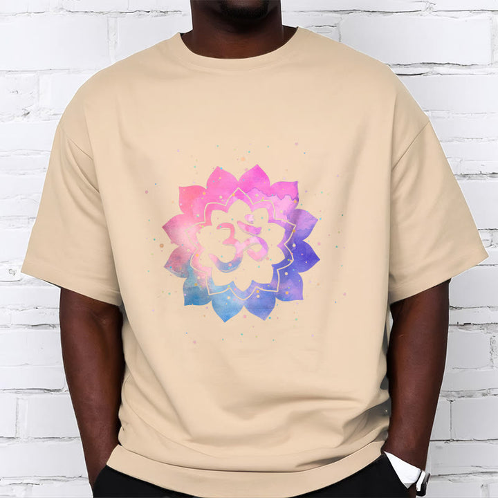 Buddha Stones Om Colorful Lotus Cotton Tee T-shirt - image 14