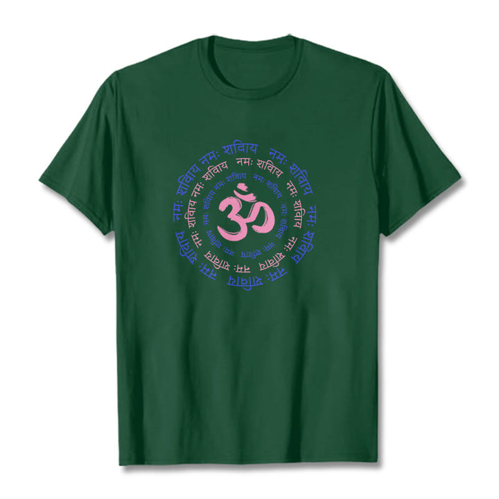 Buddha Stones OM Mantra Character Sanskrit Cotton Tee T-shirt - ForestGreen - 2XL - image 18