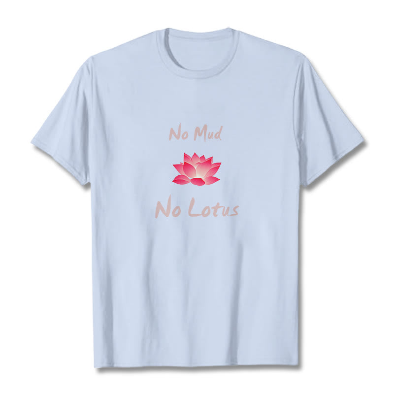 Buddha Stones No Mud No Lotus Cotton Tee T-shirt - LightCyan - 2XL - image 7