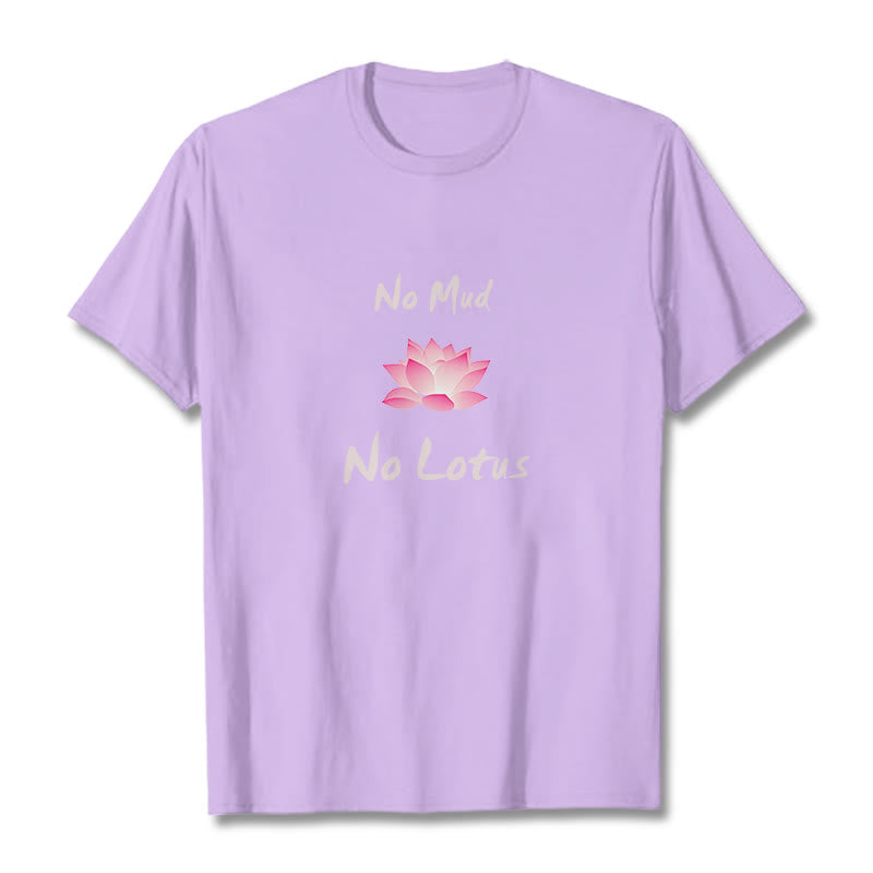 Buddha Stones No Mud No Lotus Cotton Tee T-shirt - Plum - 2XL - image 15
