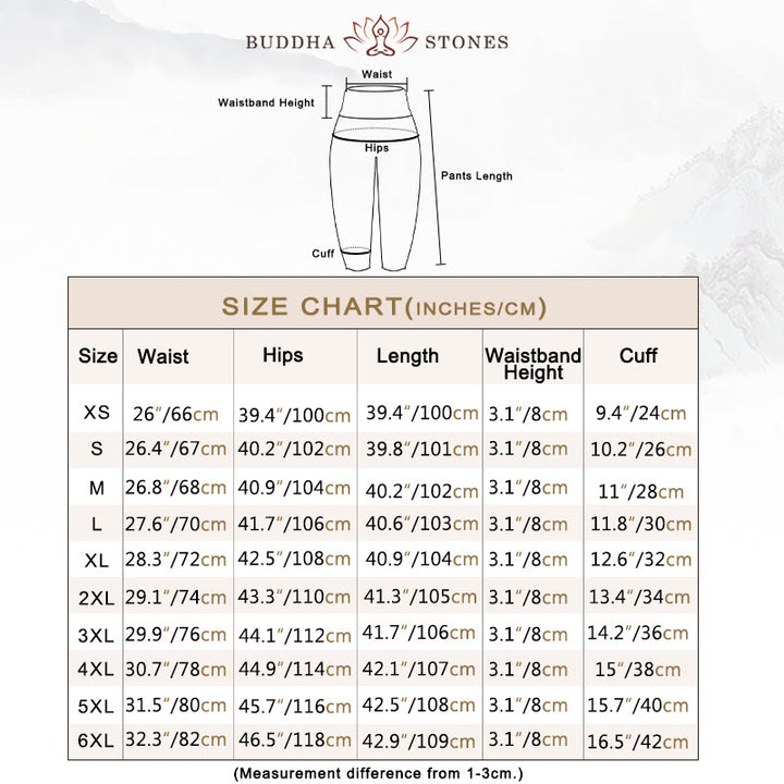 Buddha Stones Pure Cotton White Auspicious Clouds Birds Tree Pattern Women's Elastic Waist Harem Pants - image 5