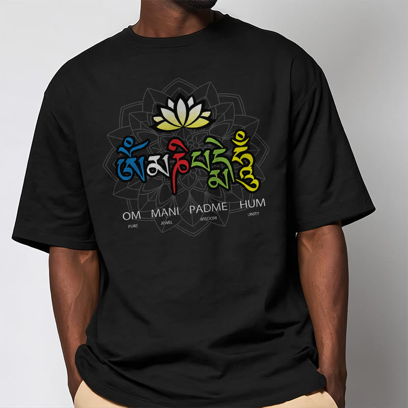 Buddha Stones Om Mani Padme Hum Lotus Tee T-shirt - image 2