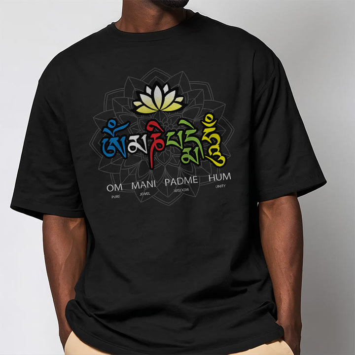 Buddha Stones Om Mani Padme Hum Lotus Tee T-shirt - image 2