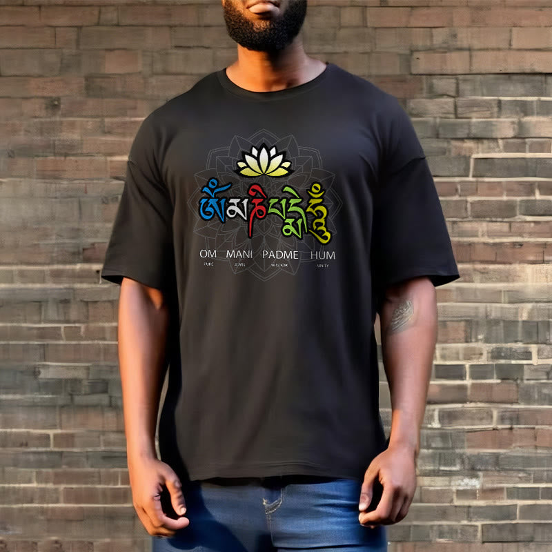 Buddha Stones Om Mani Padme Hum Lotus Tee T-shirt - image 3
