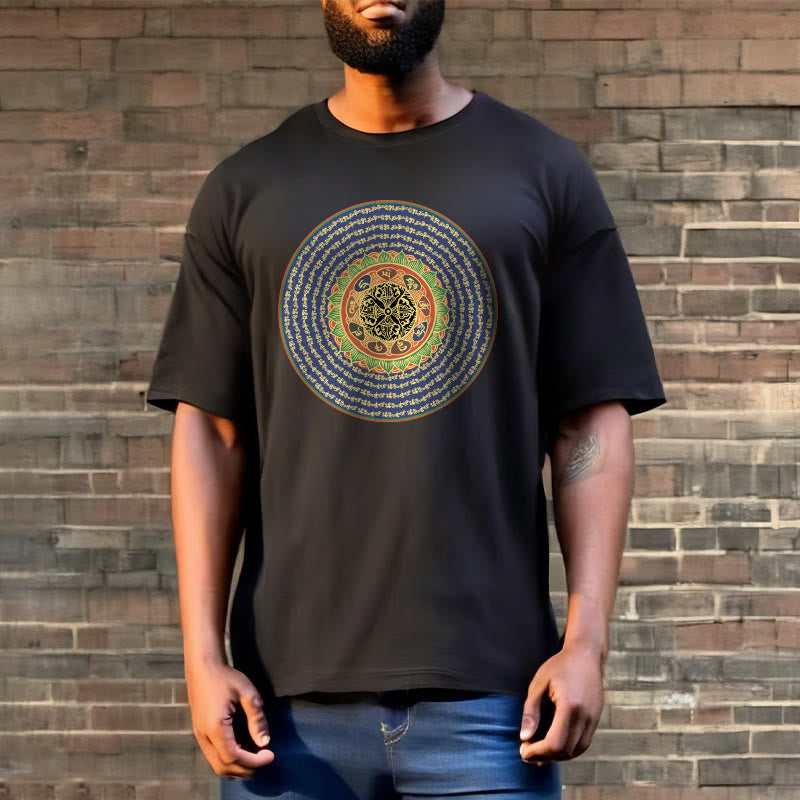 Buddha Stones 108 Om Mani Padme Hum Mantra Sanskrit Tee T-shirt - image 8
