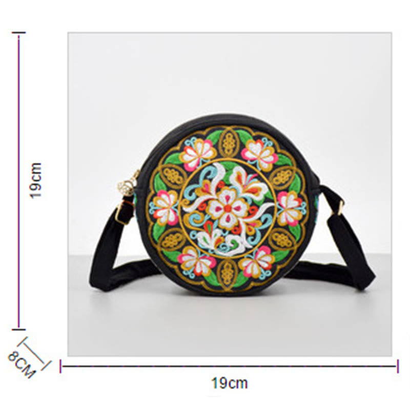 Buddha Stones Money Tree Galsang Inula Flower Peony Rose Peacock Double-Sided Embroidery Canvas Shopping Purse Handbag Crossbody Bag - image 4