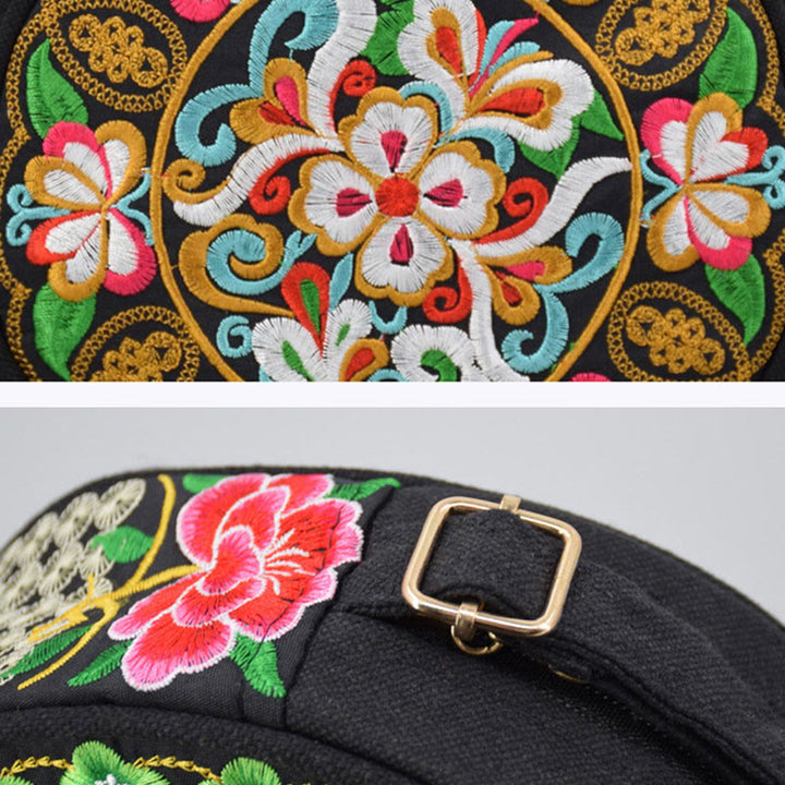 Buddha Stones Money Tree Galsang Inula Flower Peony Rose Peacock Double-Sided Embroidery Canvas Shopping Purse Handbag Crossbody Bag - image 13