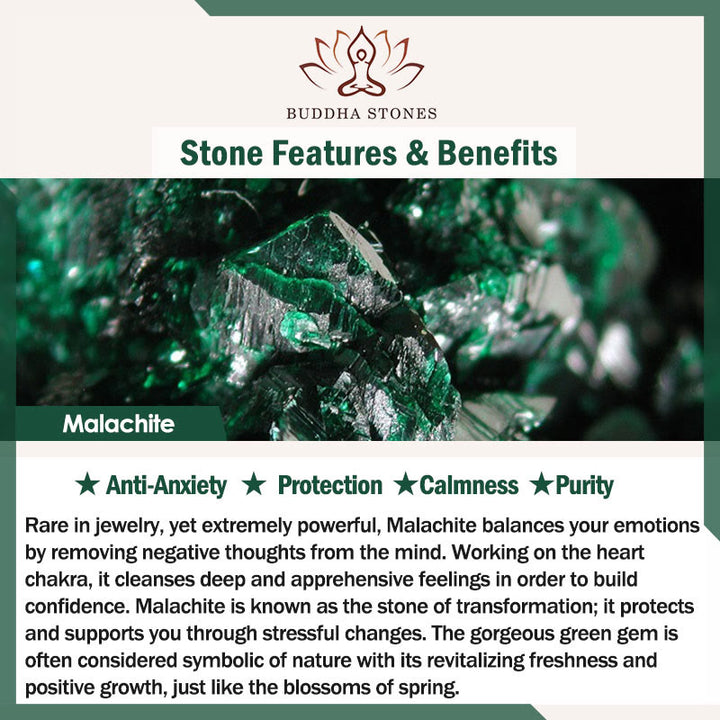 Buddha Stones Malachite Black Tourmaline Purity Bracelet - image 5