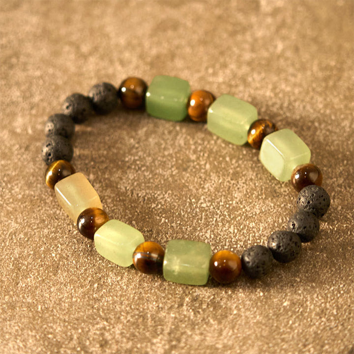 Buddha Stones Various Crystals Cube Amethyst Lava Rock Support Bracelet - image 22