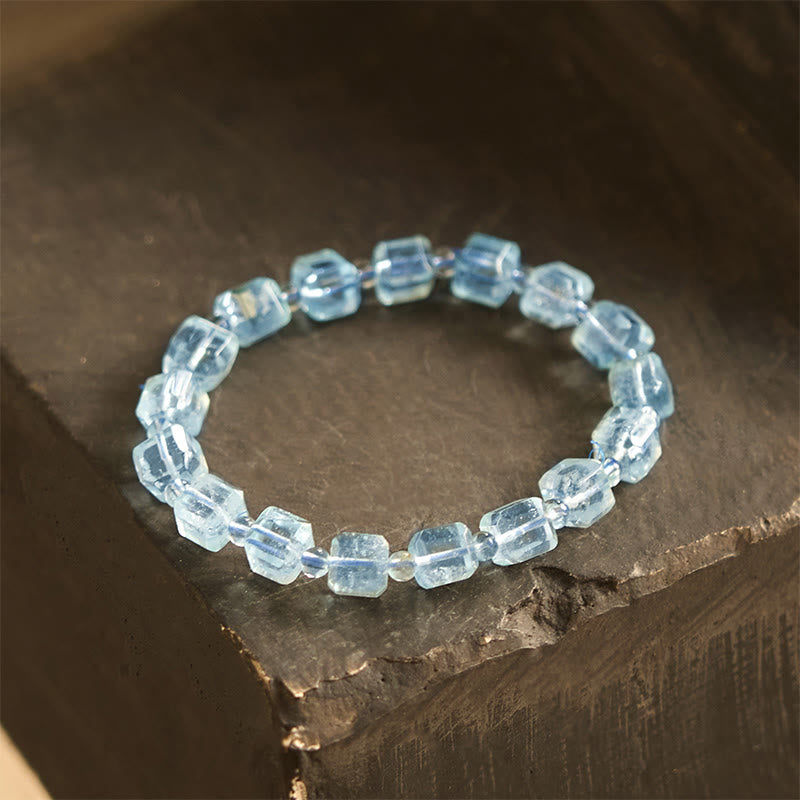 Buddha Stones Blue Topaz Clarity Bracelet - Blue Topaz(Wrist Circumference: 14-16cm) - 8-10mm - image 0