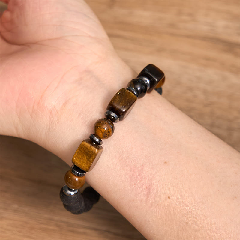 Buddha Stones Various Crystals Lava Rock Calm Bracelet - image 12