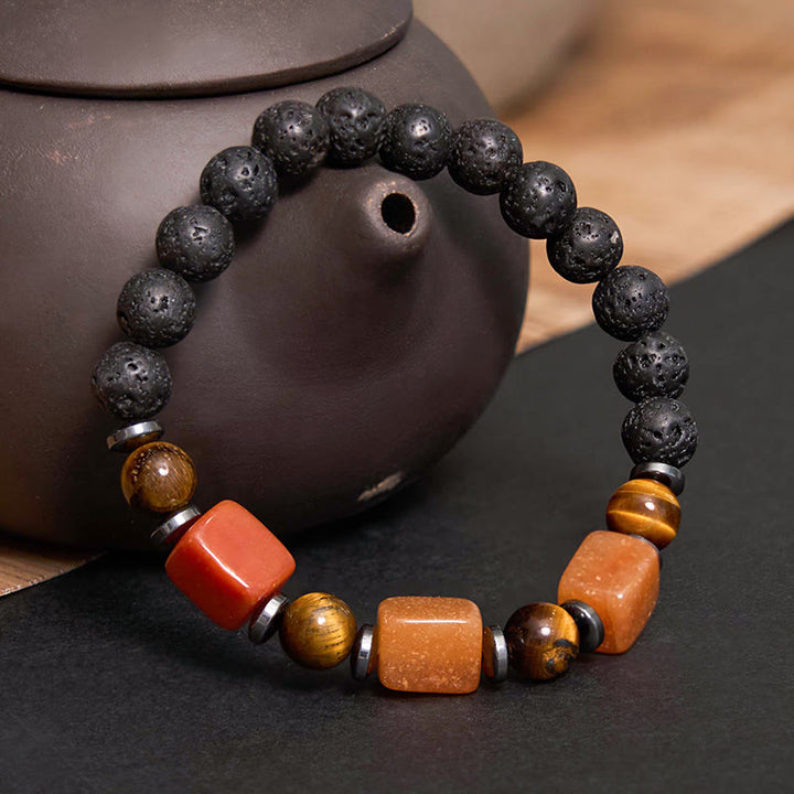 Buddha Stones Various Crystals Lava Rock Calm Bracelet - image 46