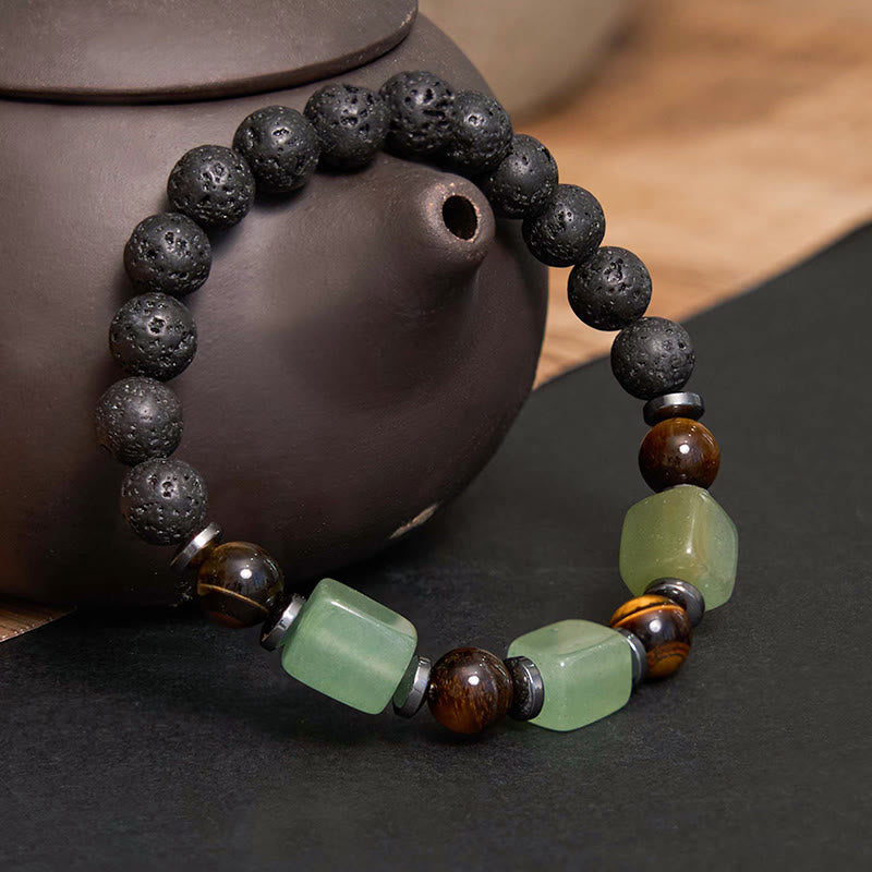 Buddha Stones Various Crystals Lava Rock Calm Bracelet - image 19