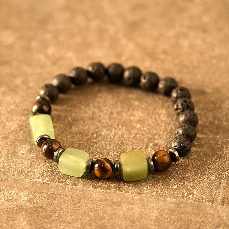 Buddha Stones Various Crystals Lava Rock Calm Bracelet - image 21