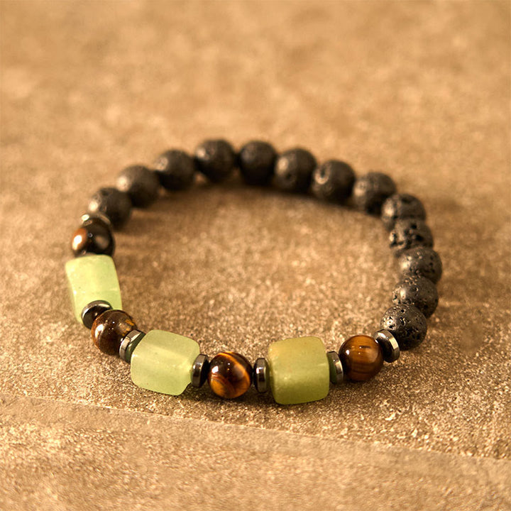 Buddha Stones Various Crystals Lava Rock Calm Bracelet - image 21