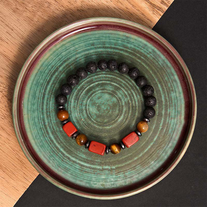 Buddha Stones Various Crystals Lava Rock Calm Bracelet - image 32