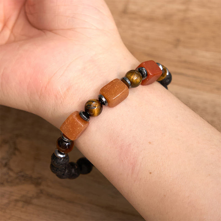 Buddha Stones Various Crystals Lava Rock Calm Bracelet - image 50