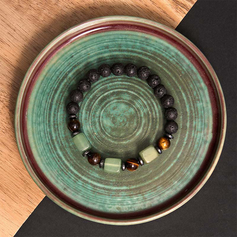 Buddha Stones Various Crystals Lava Rock Calm Bracelet - image 24