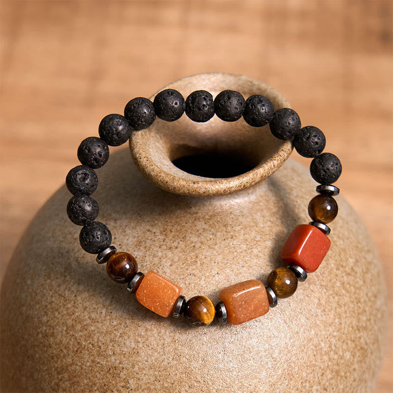 Buddha Stones Various Crystals Lava Rock Calm Bracelet - image 47
