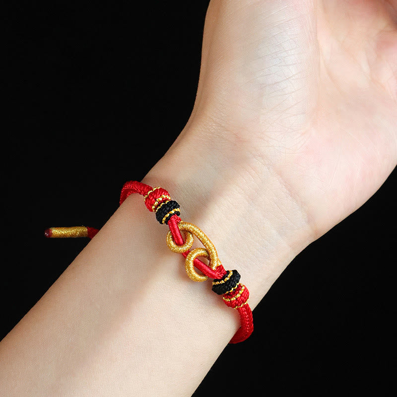 Buddha Stones Handmade Ingot Pattern Braided String Protection Bracelet - image 4
