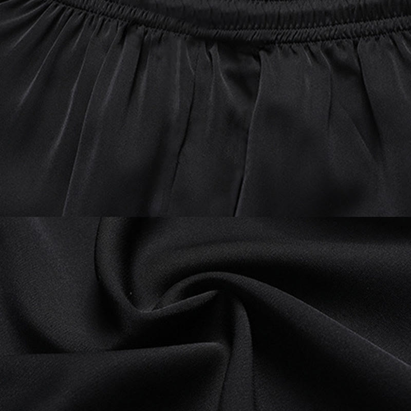 Buddha Stones Bamboo Peach Blossom Tang Suit Hanfu Traditional Uniform Short Sleeve Top Pants Clothing Men's Set - image 15