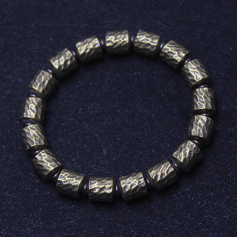 Buddha Stones Copper Meteorite Crater Pattern Luck Bracelet - Copper(Wrist Circumference: 20-21cm) - image 0