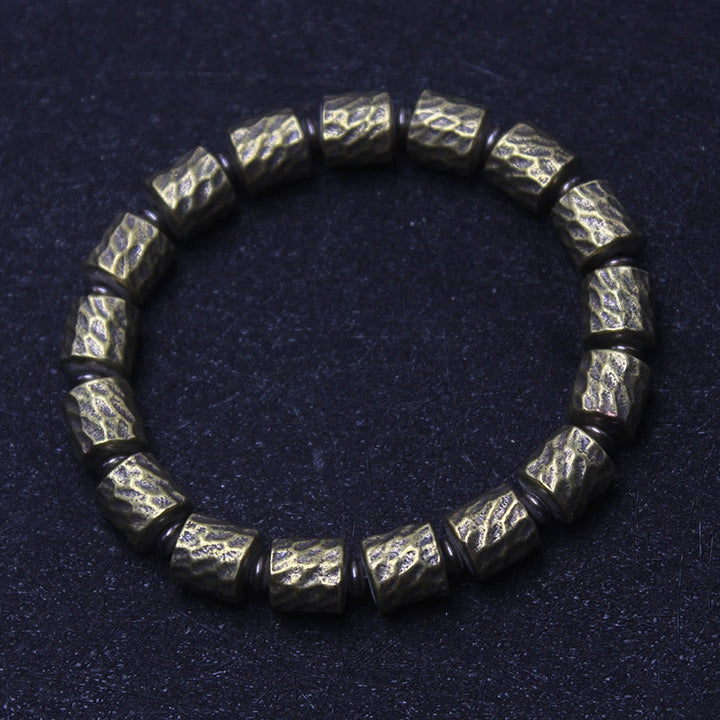 Buddha Stones Copper Meteorite Crater Pattern Luck Bracelet - Copper(Wrist Circumference: 20-21cm) - image 0