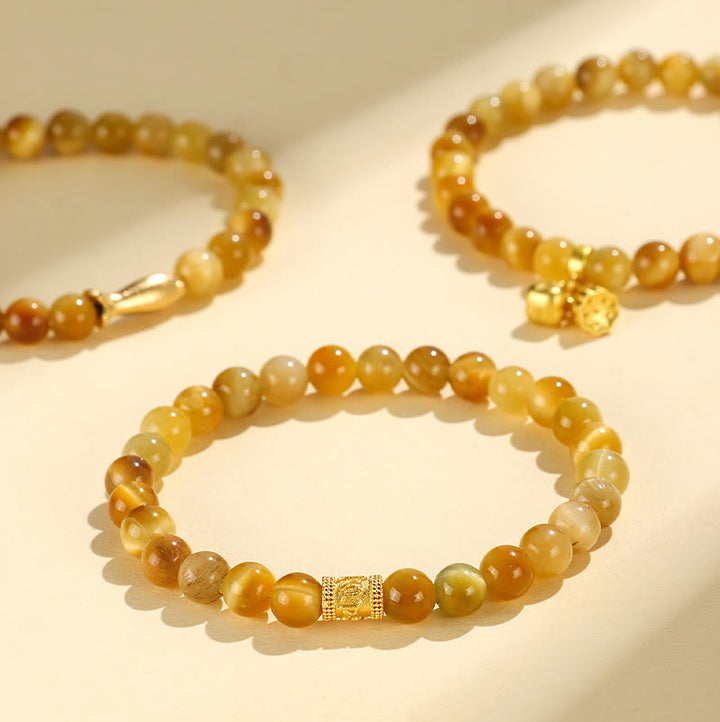 Buddha Stones Tiger Eye Fu Character Bamboo Koi Fish Lotus Om Mani Padme Hum Protection Bracelet - image 16