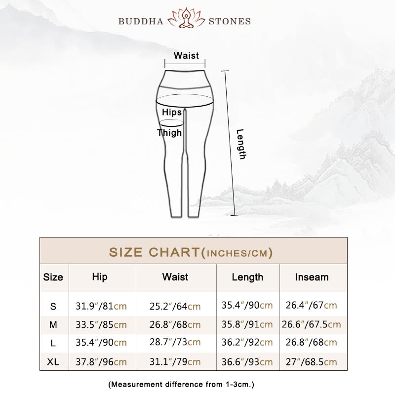 Buddha Stones Flowers Feathers Sun Moon Print Sports Fitness Yoga High Waist Leggings Women's Pants - image 5