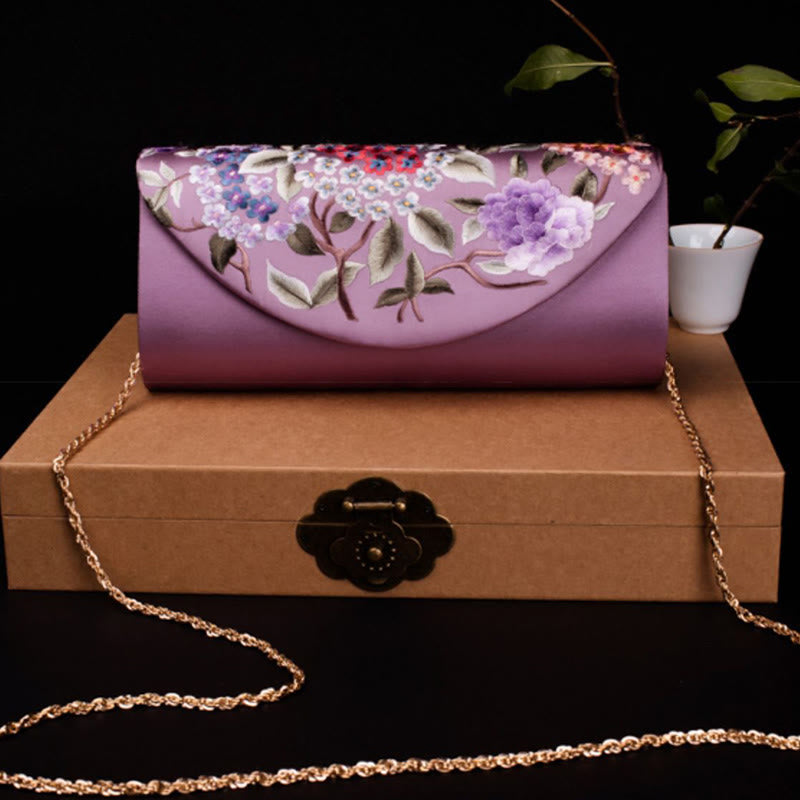 Buddha Stones Hydrangea Su Embroidery Wedding Shopping Wallet Purse Handbag Crossbody Bag - image 2