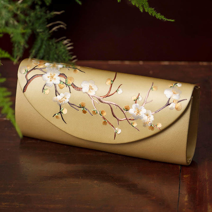 Buddha Stones Plum Bossom Tulip Su Embroidery Wedding Shopping Purse Handbag Crossbody Bag - Gold (Plum Blossom) 24*5.5*11cm - image 6
