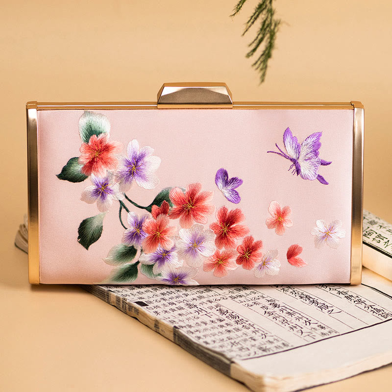 Buddha Stones Carnation Peony Begonia Su Embroidery Wedding Shopping Purse Handbag Crossbody Bag - Pink (Begonia)20*11cm - image 21