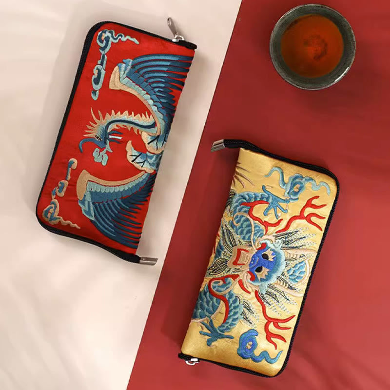 Buddha Stones Mythical Beast Phoenix Dragon Qilin Su Embroidery Ticket Folder Storage Journey Shopping Purse Handbag  - image 19