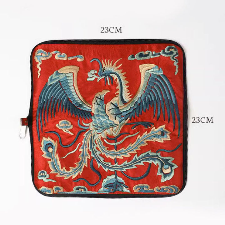 Buddha Stones Mythical Beast Phoenix Dragon Qilin Su Embroidery Ticket Folder Storage Journey Shopping Purse Handbag  - image 2