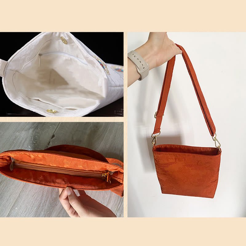 Buddha Stones Satin Su Embroidery Journey Shopping Shoulder Bag Handbag Crossbody Bag - image 7