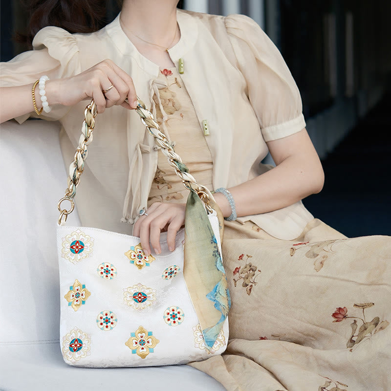 Buddha Stones Satin Su Embroidery Journey Shopping Shoulder Bag Handbag Crossbody Bag - image 26